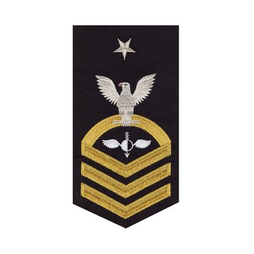 Men's E8 (AGCS) Rating Badge in STANDARD Gold on Blue POLY/WOOL for Aerographer