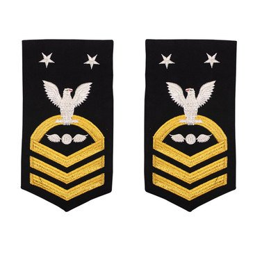 Men's E9 (AECM) Rating Badge in STANDARD Gold on Blue POLY/WOOL for Aviation Electrician's Mate