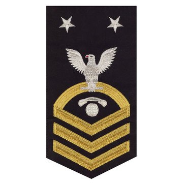 Men's E9 (ICCM) Rating Badge in STANDARD Gold on Blue POLY/WOOL for Interior Communication Electrician