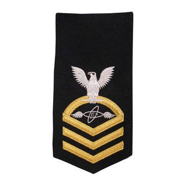 Women's E7 (ATC) Rating Badge in STANDARD Gold on Blue POLY/WOOL for Aviation Electronics Technician