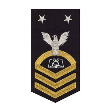 Men's E9 (CSCM) Rating Badge in STANDARD Gold on Blue POLY/WOOL for Culinary Specialist