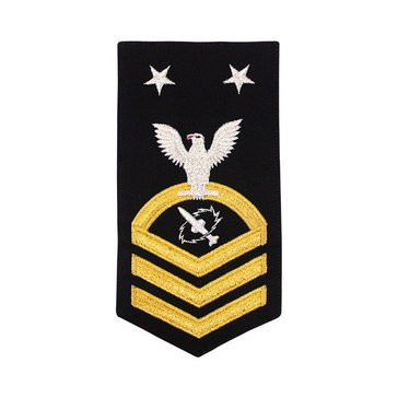 Men's E9 (MTCM) Rating Badge in STANDARD Gold on Blue POLY/WOOL for Missile Technician