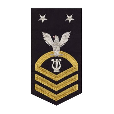 Men's E9 (MUCM) Rating Badge in STANDARD Gold on Blue POLY/WOOL for Musician