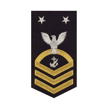 Men's E9 (NCCM) Rating Badge in STANDARD Gold on Blue POLY/WOOL for Navy Counselor