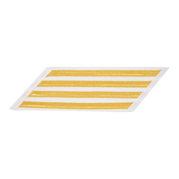 Men's CPO Service Stripe Set-4 on LACE Gold on White CNT