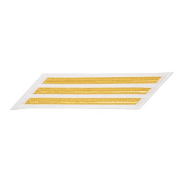 Men's CPO Service Stripe Set-3 on LACE Gold on White CNT