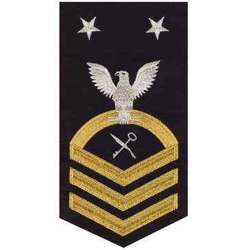 Men's E9 (RSCM) Rating Badge in STANDARD Gold on Blue POLY/WOOL for Retail Services Specialist