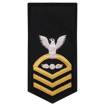 Women's E7 (AEC) Rating Badge in STANDARD Gold on Blue POLY/WOOL for Aviation Electrician's Mate