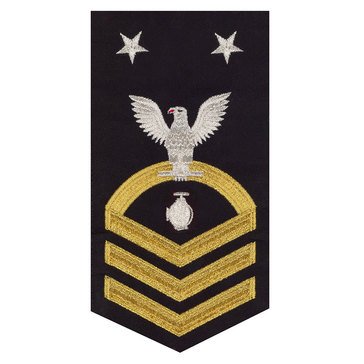 Men's E9 (UTCM) Rating Badge in STANDARD Gold on Blue POLY/WOOL for Utilities Technician