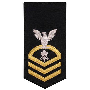 Women's E7 (BUC) Rating Badge in STANDARD Gold on Blue POLY/WOOL for Builder