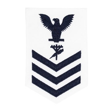 Women's E4-E6 (CE1) Rating Badge in Blue on WHITE CNT for Construction Electrician