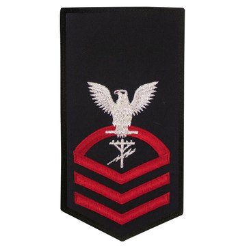 Women's E7 (CEC) Rating Badge in STANDARD Red on Blue POLY/WOOL for Construction Electrician