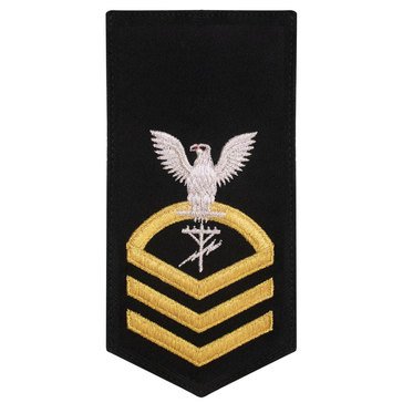 Women's E7 (CEC) Rating Badge in STANDARD Gold on Blue POLY/WOOL for Construction Electrician