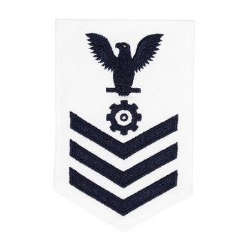 Women's E4-E6 (EN1) Rating Badge in Blue on WHITE CNT for Engineman