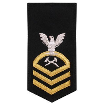 Women's E7 (DCC) Rating Badge in STANDARD Gold on Blue POLY/WOOL for Damage Controlman