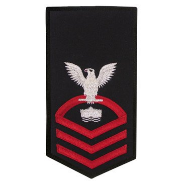 Women's E7 (MNC) Rating Badge in STANDARD Red on Blue POLY/WOOL for Mineman