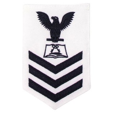Women's E4-E6 (CS1) Rating Badge in Blue on WHITE CNT for Culinary Specialist