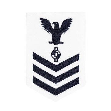 Women's E4-E6 (EA1) Rating Badge in Blue on WHITE CNT for Engineering Aide