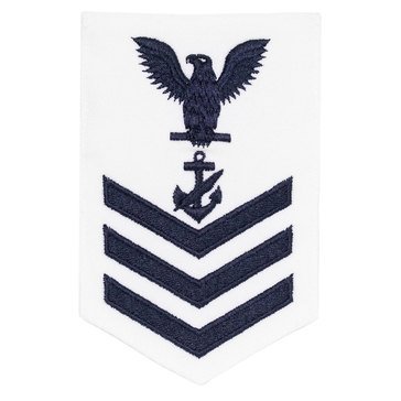Women's E4-E6 (NC1) Rating Badge in Blue on WHITE CNT for Navy Counselor