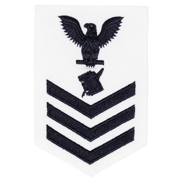 Women's E4-E6 (PN1) Rating Badge in Blue on WHITE CNT for Personnelman