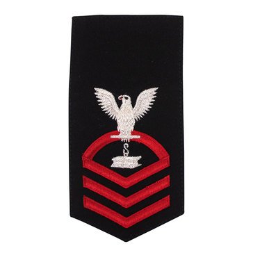 Women's E7 (SWC) Rating Badge in STANDARD Red on Blue POLY/WOOL for Steelworker