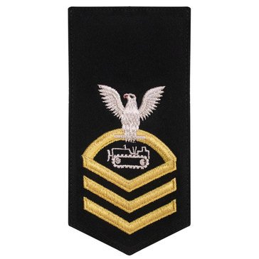 Women's E7 (QMC) Rating Badge in STANDARD Gold on Blue POLY/WOOL for Quartermaster