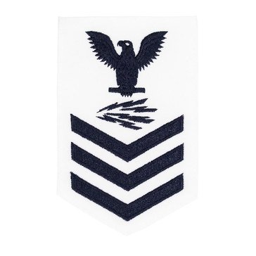 Women's E4-E6 (IT1) Rating Badge in Blue on WHITE CNT for Information Systems Technician