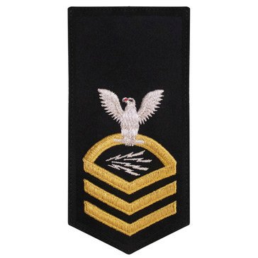 Women's E7 (ITC) Rating Badge in STANDARD Gold on Blue POLY/WOOL for Information Systems Technician