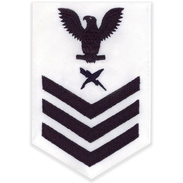 Men's E4-E6 (CT1) Rating Badge in Blue on White CNT for Cryptologic Technician