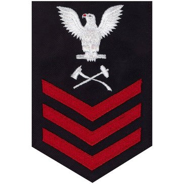 Men's E4-E6 (DC1) Rating Badge in STANDARD Red on Blue SERGE WOOL for Damage Controlman