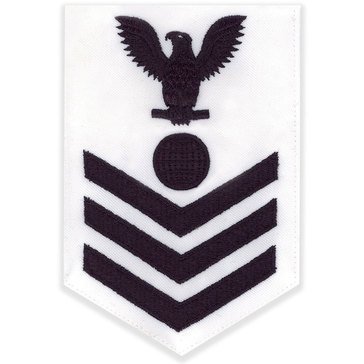 Men's E4-E6 (EM1) Rating Badge in Blue on White CNT for Electrician's Mate