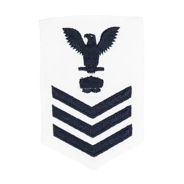 Women's E4-E6 (MN1) Rating Badge in Blue on WHITE CNT for Mineman