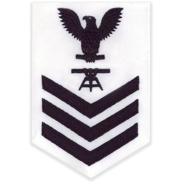 Men's E4-E6 (FT1) Rating Badge in Blue on White CNT for Fire Control Technician