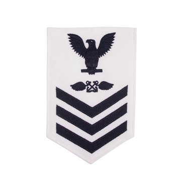 Men's E4-E6 (AB1) Rating Badge in Blue on White CNT for Aviation Boatswain Mate