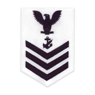 Men's E4-E6 (NC1) Rating Badge in Blue on White CNT for Navy Counselor