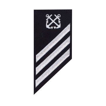 E3 Combo (BM) Rating Badge on BLUE SERGE WOOL for Boatswain Mate