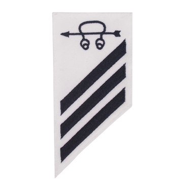 E3 Combo (ST) Rating Badge on White CNT for Sonar Technician