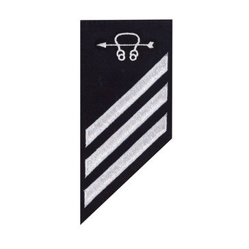 E3 Combo (ST) Rating Badge on BLUE SERGE WOOL for Sonar Technician