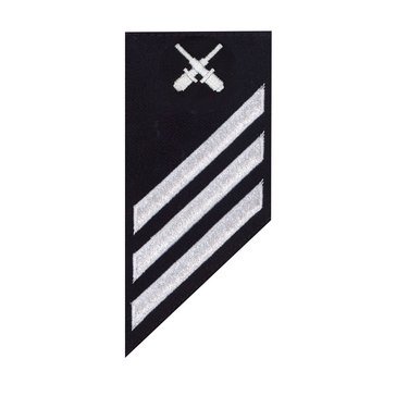 E3 Combo (GM) Rating Badge on BLUE SERGE WOOL for Gunner's Mate