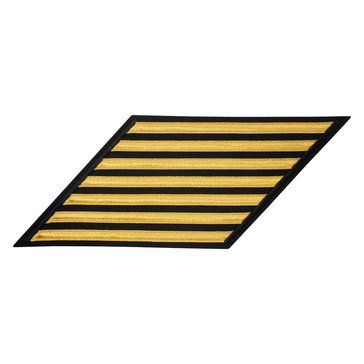 Men's CPO Service Stripe Set-7 on LACE Gold on Blue POLY/WOOL