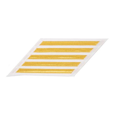Men's ENLISTED Service Stripe Set-5 on LACE Gold on White CNT