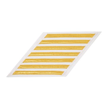 Men's ENLISTED Service Stripe Set-7 on LACE Gold on White CNT