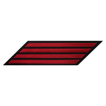 Men's CPO Service Stripe Set-4 on STANDARD Red on Blue POLY/WOOL