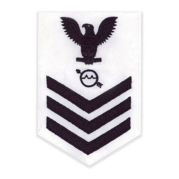 Men's E4-E6 (OS1) Rating Badge in Blue on White CNT for Operations Specialist
