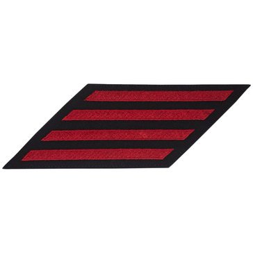 Men's ENLISTED Service Stripe Set-4 on STANDARD Red on Blue SERGE WOOL
