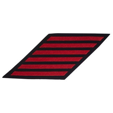 Men's ENLISTED Service Stripe Set-6 on STANDARD Red on Blue SERGE WOOL