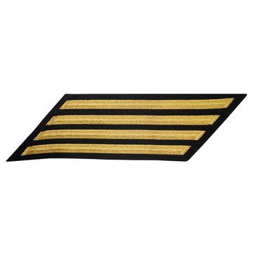 Men's CPO Service Stripe Set-4 on STANDARD Gold on Blue POLY/WOOL
