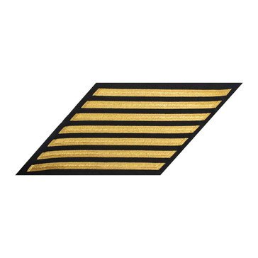 Men's CPO Service Stripe Set-7 on STANDARD Gold on Blue POLY/WOOL