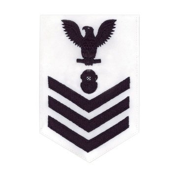 Men's E4-E6 (ND1) Rating Badge in Blue on White CNT for Navy Diver