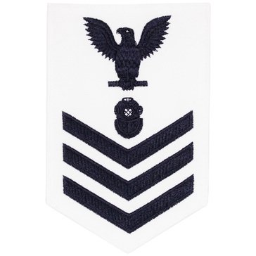 Women's E4-E6 (ND1) Rating Badge in Blue on WHITE CNT for Navy Diver